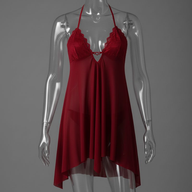 Blush Lace Halter Nighty