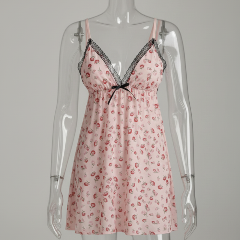 Pink Rose Florant Nighty