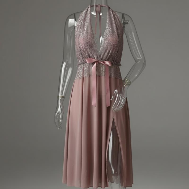 Elegant Pink Bow Nighty