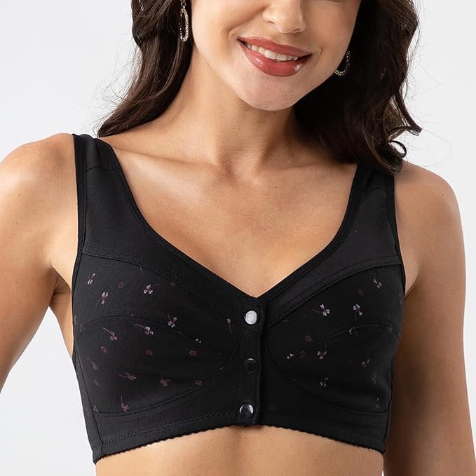 Buy 1 Get 2 FREE: Jersey Cotton Wireless Front-Button Bra!