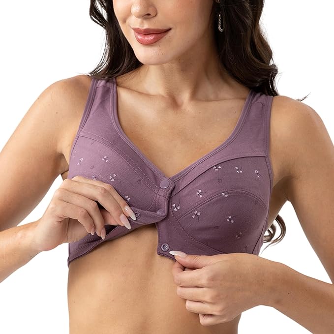 Buy 1 Get 2 FREE: Jersey Cotton Wireless Front-Button Bra!