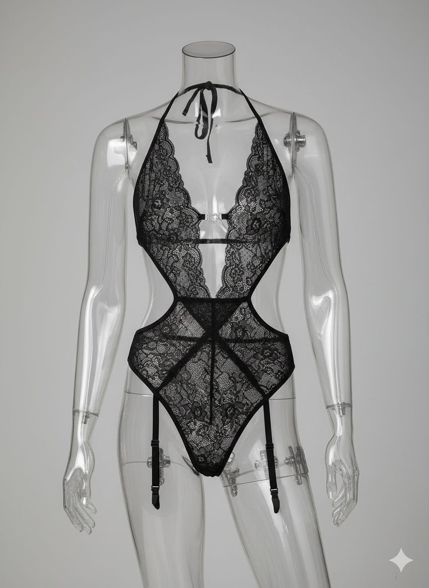 Alluring Lace Lingerie With Heart