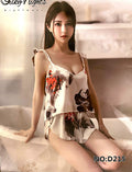 Silky Floral Satin Nightwear