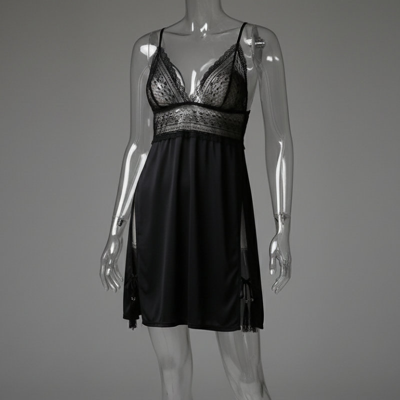 Sultry Lace Slit Nighty